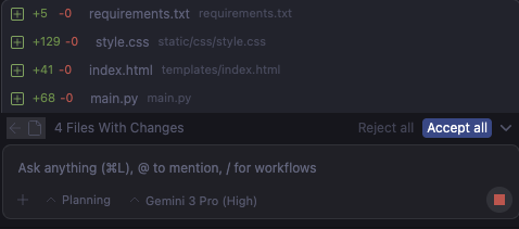 Antigravity file changes