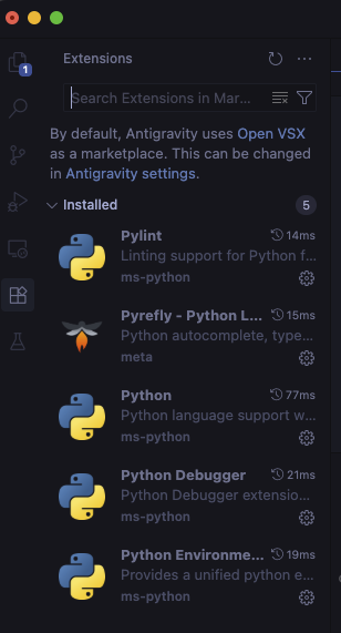Antigravity extensions