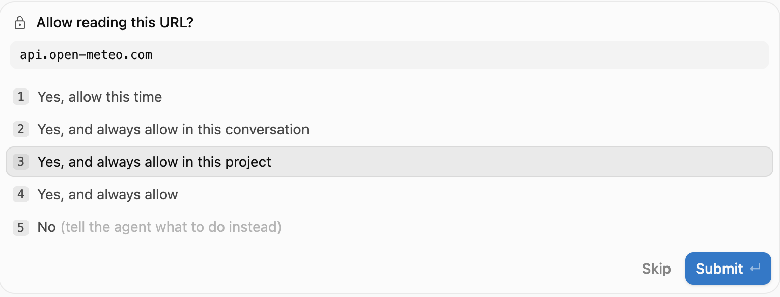 HTTP access pop-up