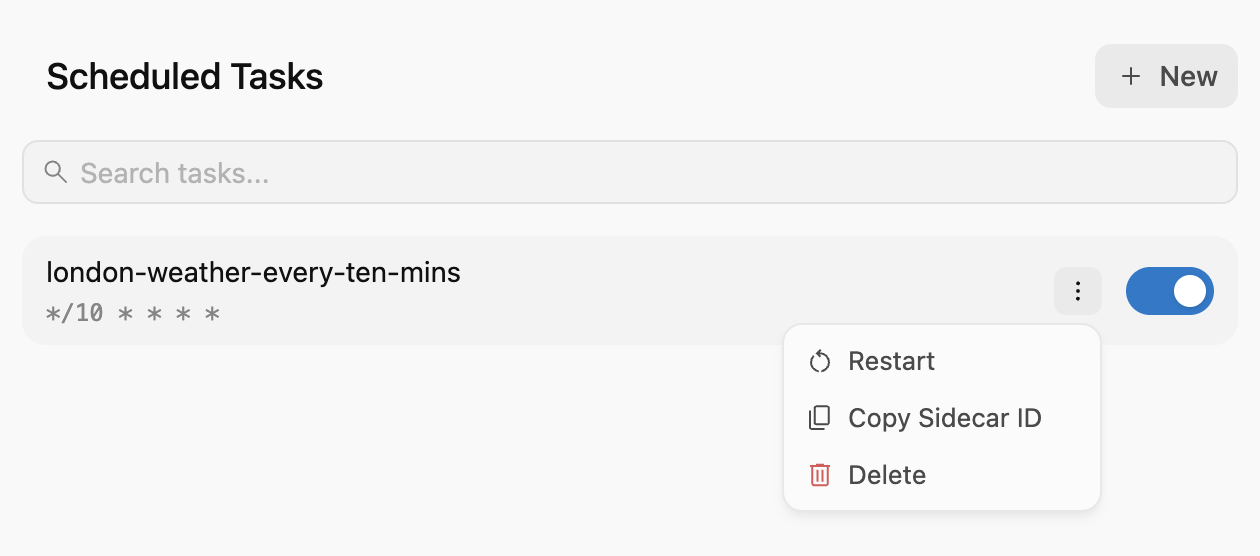 Scheduled task listed